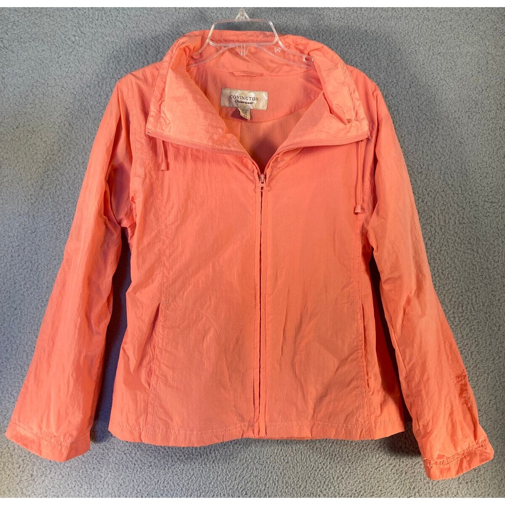 Covington Outerwear Jacket Women's Medium‎ Orange Lightweight Roll Tab Sleeve